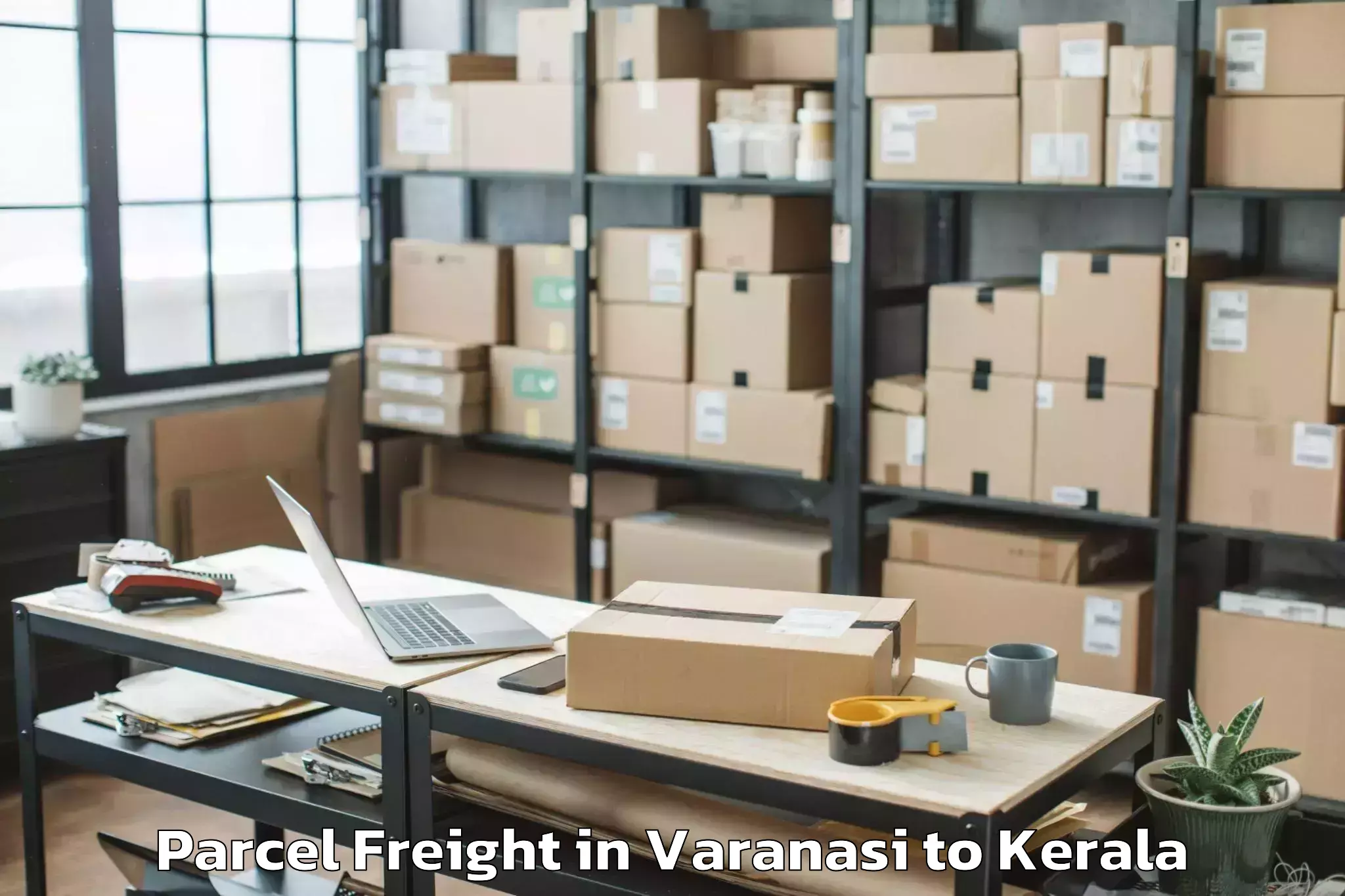 Book Your Varanasi to Kozhikode Airport Ccj Parcel Freight Today